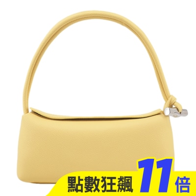 LONGCHAMP LONGCHAMP LE ROSEAU系列金屬竹節牛皮方形肩背包(中/小雞黃)10324-HFP-M12