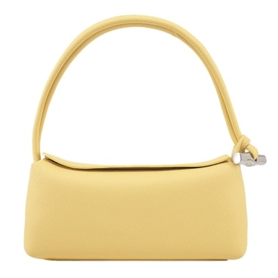 LONGCHAMP LONGCHAMP LE ROSEAU系列金屬竹節牛皮方形肩背包(中/小雞黃)10324-HFP-M12