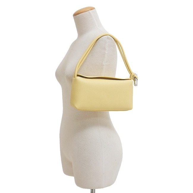 LONGCHAMP LE ROSEAU系列金屬竹節牛皮方形肩背包(中/小雞黃)10324-HFP-M12