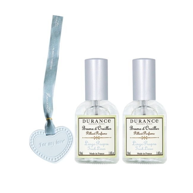 DURANCE朵昂思 清新亞麻枕頭香水(50ml)X2贈擴香石愛心掛飾-專櫃公司貨
