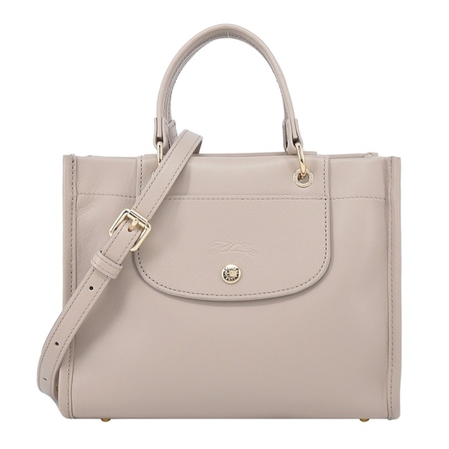 LONGCHAMP CABAS LONGCHAMP系列羊皮兩用包(小/泥褐)10309-HGO-266