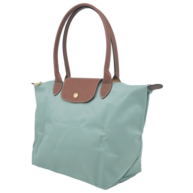 LONGCHAMP LE PLIAGE系列長把再生尼龍摺疊水餃包(中/青瓷綠)2605-089-P99