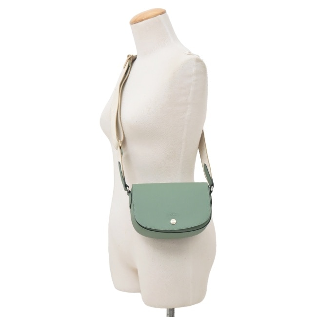 LONGCHAMP EPURE系列滑面牛皮半月型斜背包(小/奧勒岡綠)10253-HFY-M16