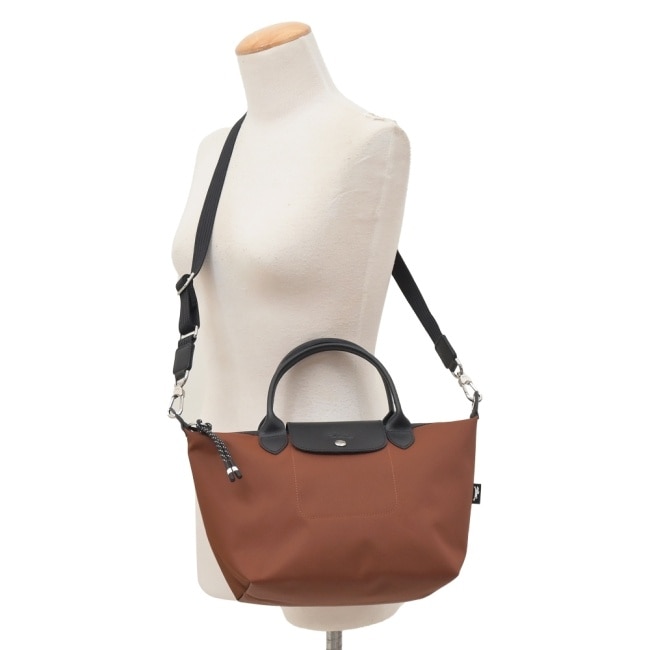 LONGCHAMP LE PLIAGE ENERGY系列再生尼龍兩用包(小/巧克力)L1512-HSR-203