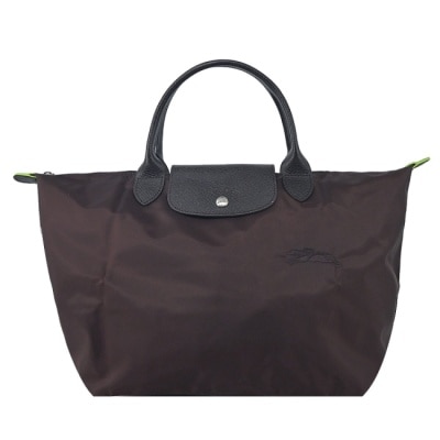 LONGCHAMP LONGCHAMP LE PLIAGE GREEN系列刺繡手提水餃包(中/摩卡棕)1623-919-002