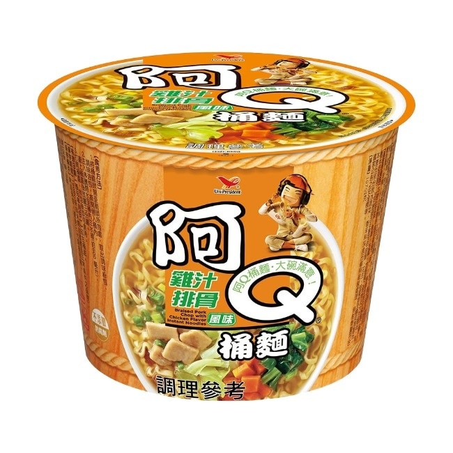 【阿Q桶麵】雞汁排骨風味麵x12碗/箱(107g/碗)