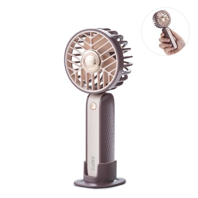 RASTO RK16 二合一手持立式三段風速充電風扇-紫