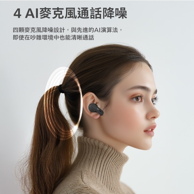 PHILIPS AI降噪4麥克風強化低音藍牙耳機(黑)-TAT2000BK
