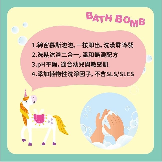 Bomb Bubble 小獨角獸棉花糖洗髮沐浴泡泡慕斯(350ml)