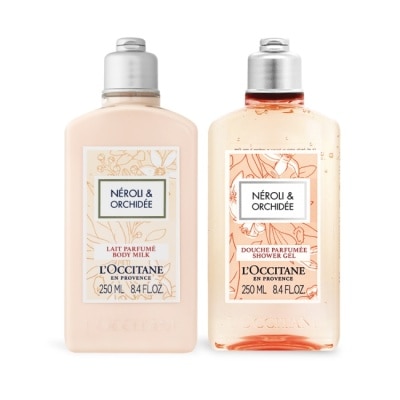 L OCCITANE L’OCCITANE 歐舒丹 橙花&蘭花沐潤戀組[沐浴膠+美體乳]-國際航空版