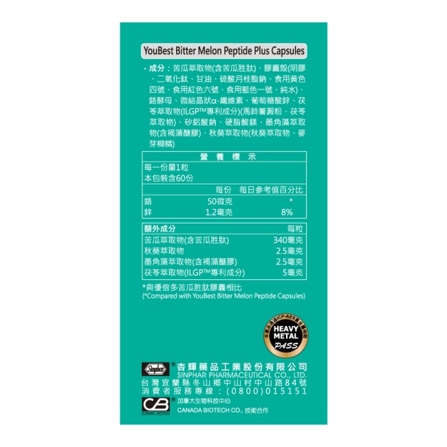 優倍多強力苦瓜胜肽膠囊 60顆