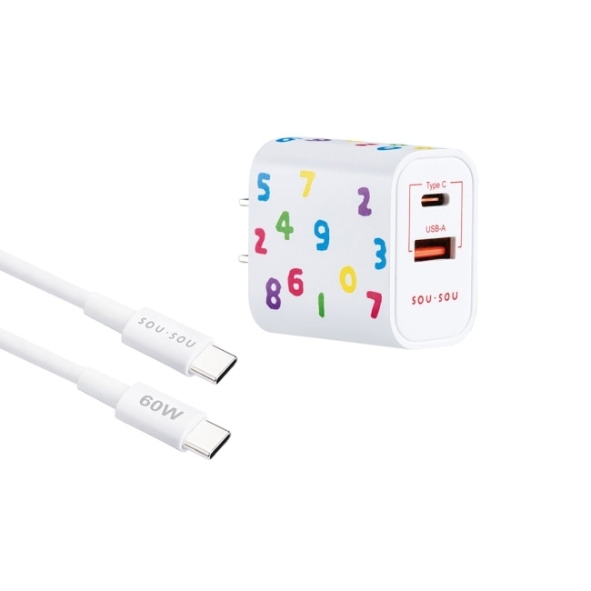 SOUSOU十數昆 25W氮化鎵GaN 1A1C + 60W C to C 快充傳輸線組