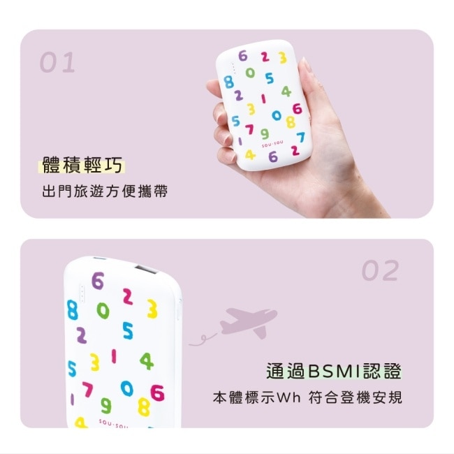 SOUSOU十數昆Type C 雙輸出行動電源 + 60W C to C 快充傳輸線