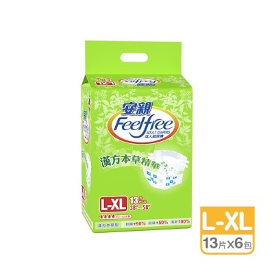 FEELFREE 安親漢方草本成褲L-XL號 13片*6包-箱購