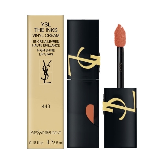 YSL聖羅蘭 奢華印記鎖心光唇釉 5.5ml #443 奶酒冰茶
