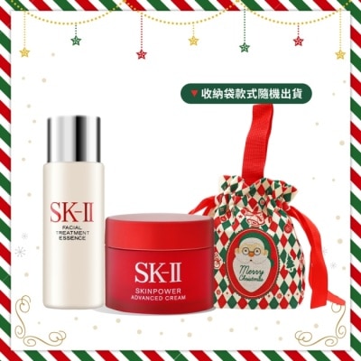 SKII SK-II 經典保養聖誕限量組[青春露(30ml)X1+活膚霜(15g)X1]-聖誕交換禮物-國際航空版