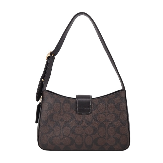 COACH ELIZA皮革側肩包(黑棕)CP005 IMAA8