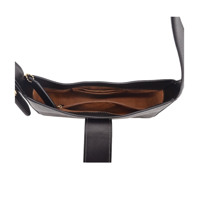 COACH ELIZA皮革側肩包(黑棕)CP005 IMAA8