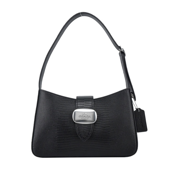 COACH ELIZA防刮麂皮兩用包(黑色)CR107 SVBK
