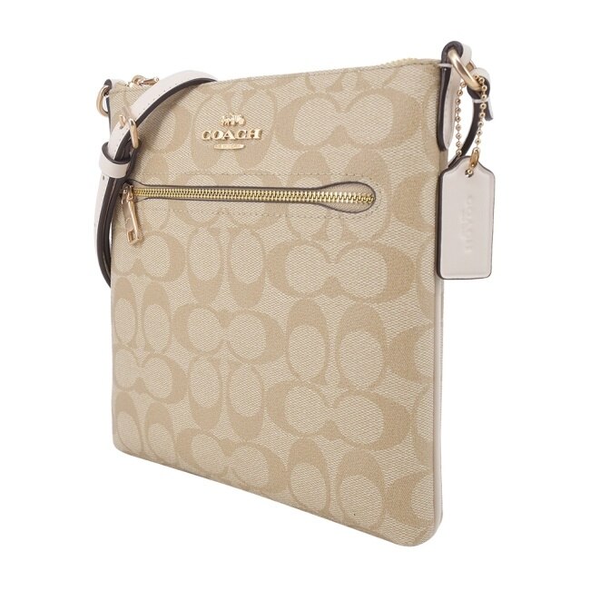 COACH ROWAN拉鍊斜背包(卡其白)CS182 IMDQC
