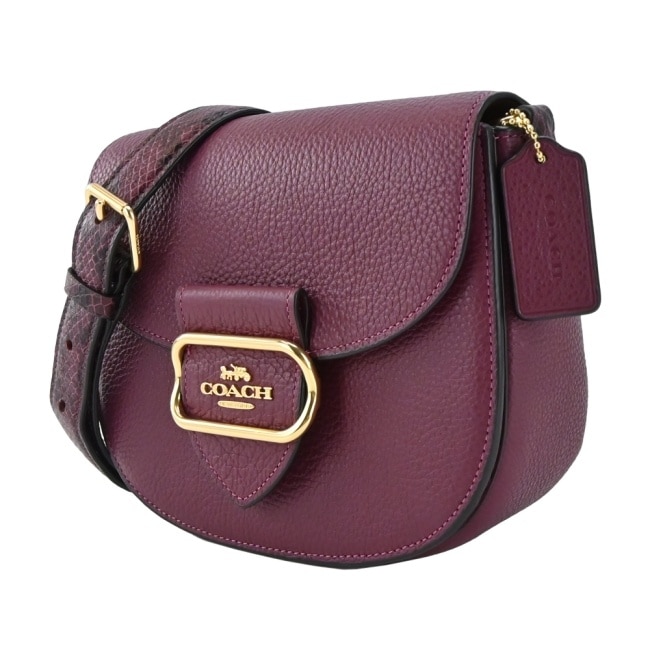 COACH 馬車經典翻蓋馬鞍斜背包(酒紅)CE566 IMOCQ