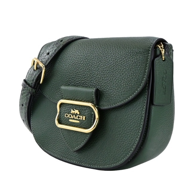 COACH 馬車經典翻蓋馬鞍斜背包(綠)CE566 IMV1Y