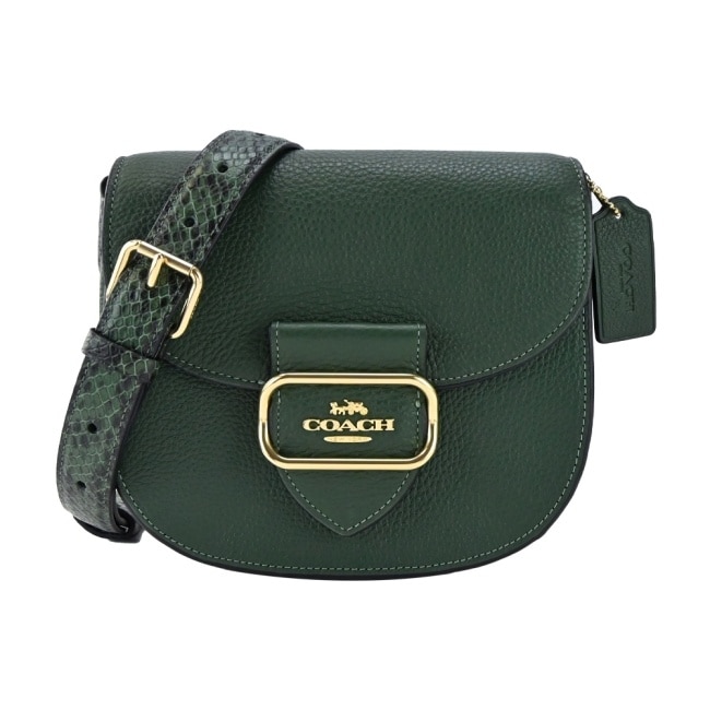 COACH 馬車經典翻蓋馬鞍斜背包(綠)CE566 IMV1Y