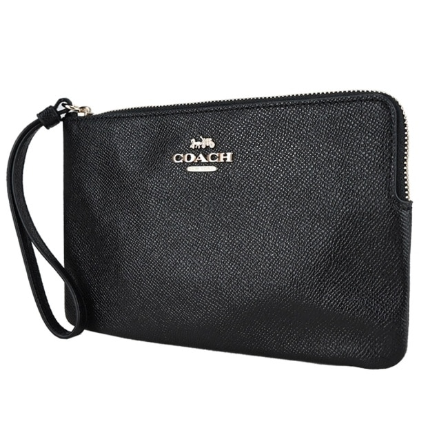 COACH 經典馬車防刮手拿包(中/黑)3888-1 IMBLK