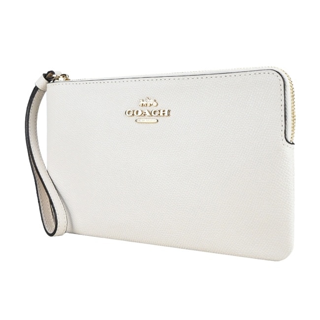 COACH 經典馬車防刮手拿包(中/白)3888-1 IMCHK