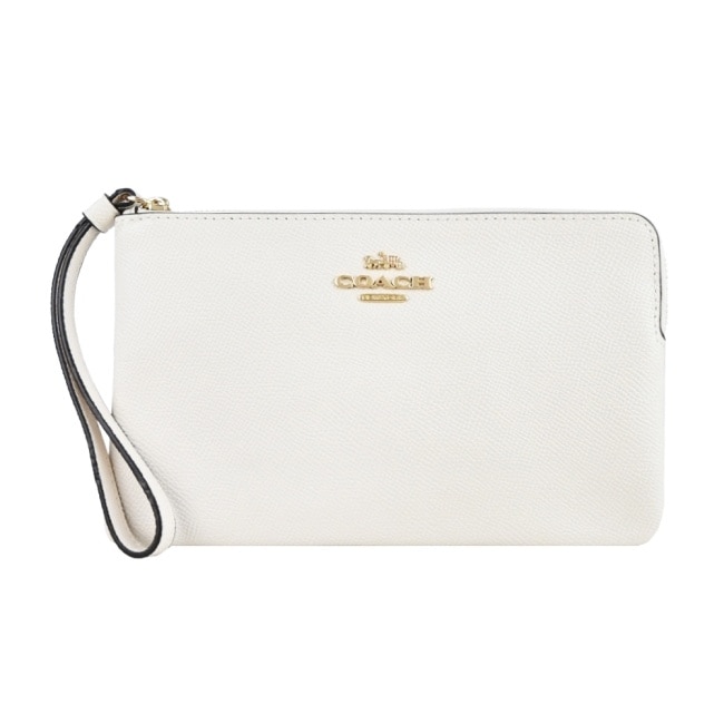 COACH 經典馬車防刮手拿包(中/白)3888-1 IMCHK