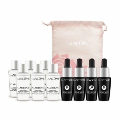 LANCOME蘭蔻 LANCOME 蘭蔻 超極限肌因賦活露(7ml)X4+超極光活粹晶露(10ml)X6-贈品牌束口袋-國際航空版