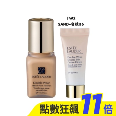 ESTEE LAUDER 雅詩蘭黛 旅行組【ESTEE LAUDER 雅詩蘭黛】粉持久體驗組(完美持妝粉底7ml(1W2)+美肌乖乖乳5ml) 公司貨