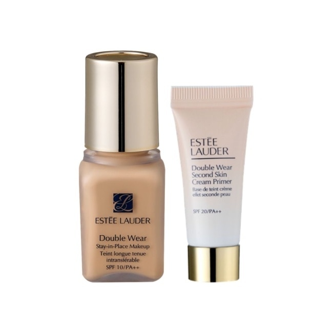 旅行組【ESTEE LAUDER 雅詩蘭黛】粉持久體驗組(持妝粉底7ml(1W1)+美肌乖乖乳5ml) 公司貨