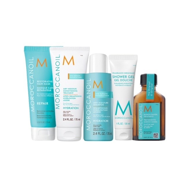 MOROCCANOIL 摩洛哥 洗髮露 70ml+髮膜 75ml+優油 25ml+護髮劑 70ml+沐浴膠 30ml