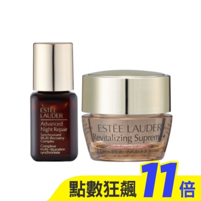 ESTEE LAUDER 雅詩蘭黛 【ESTEE LAUDER 雅詩蘭黛】特潤超導全方位修護露7ml+年輕無敵膠原霜5ml 公司貨