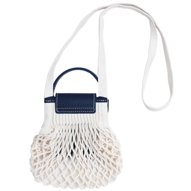LONGCHAMP LE PLIAGE FILET系列網狀棉質兩用包(迷你/海軍藍)10139-HGR-006