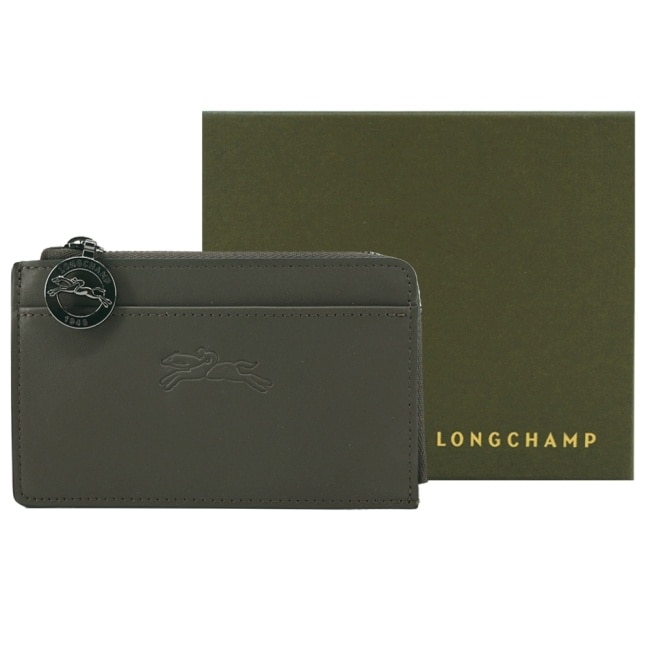 LONGCHAMP LE PLIAGE XTRA系列牛皮卡片零錢包(冷杉綠)30048-987-549