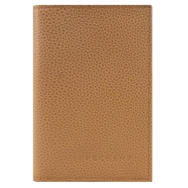 LONGCHAMP LE FOULONNE系列牛皮護照夾(肉豆蔻)3416-021-894