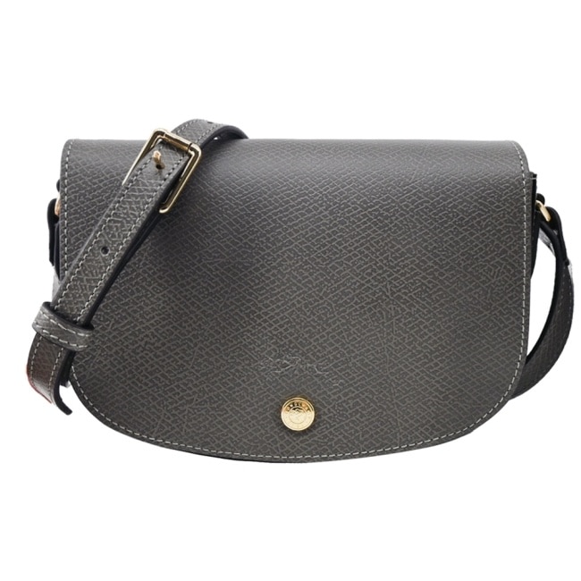 LONGCHAMP EPURE系列牛皮壓印半月型斜背包(小/斑鳩灰)10253-HYZ-P55