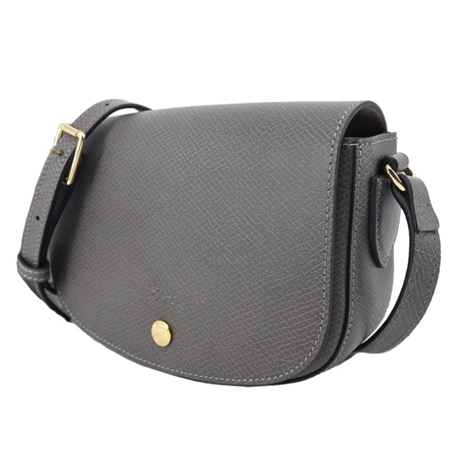 LONGCHAMP EPURE系列牛皮壓印半月型斜背包(小/斑鳩灰)10253-HYZ-P55