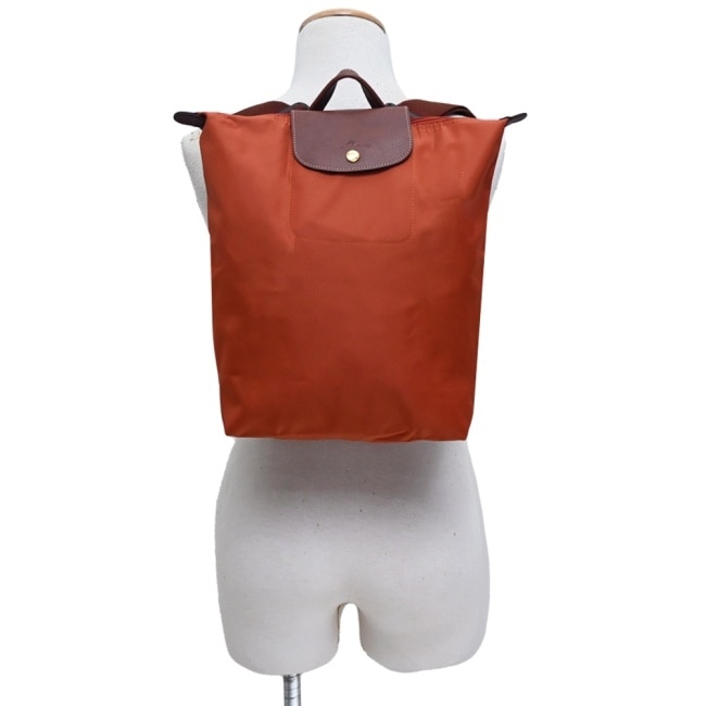 LONGCHAMP LE PLIAGE系列摺疊後背包(中/磚紅)10284-089-P97