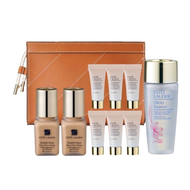 【ESTEE LAUDER 雅詩蘭黛】底妝養膚套組 公司貨 粉底(1W2)7mlx2+乖乖乳5mlx6+原生露30ml