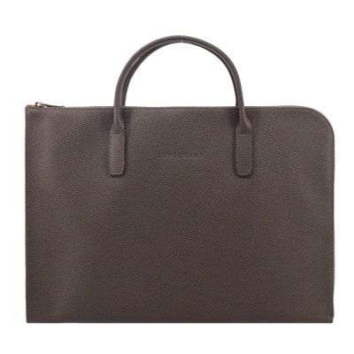 LONGCHAMP LONGCHAMP LE FOULONNE系列牛皮手提公事包(小/駝灰)2115-021-215