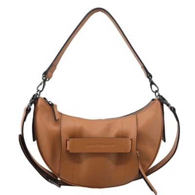 LONGCHAMP LONGCHAMP 3D系列小牛皮半月型兩用包(小/黃褐)10292-HCV-016
