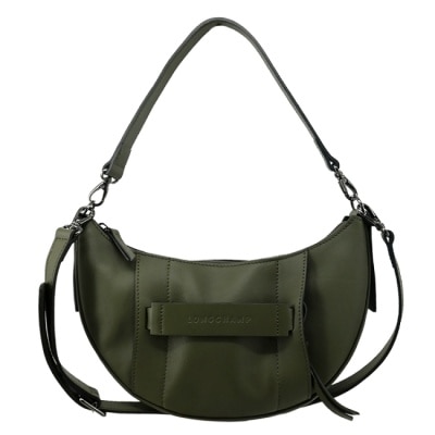 LONGCHAMP LONGCHAMP 3D系列小牛皮半月型兩用包(小/卡其綠)10292-HCV-292