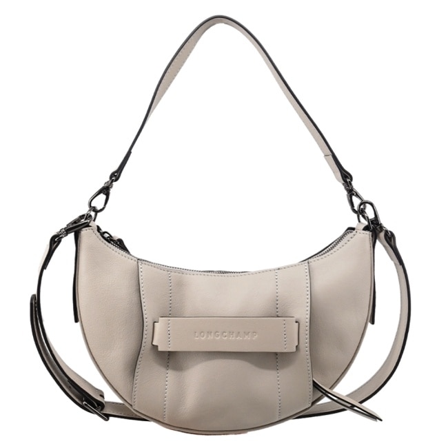 LONGCHAMP 3D系列小牛皮半月型兩用包(小/土褐)10292-HCV-299