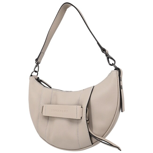 LONGCHAMP 3D系列小牛皮半月型兩用包(小/土褐)10292-HCV-299