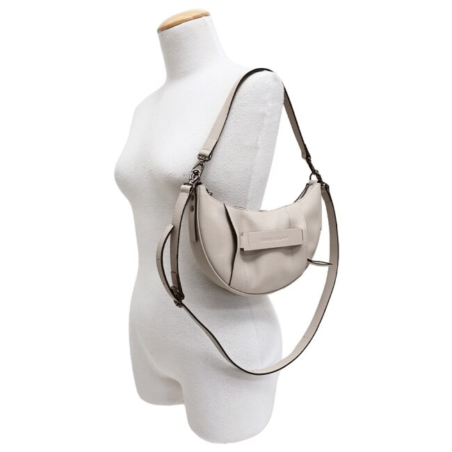 LONGCHAMP 3D系列小牛皮半月型兩用包(小/土褐)10292-HCV-299