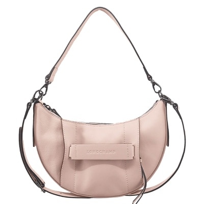 LONGCHAMP LONGCHAMP 3D系列小牛皮半月型兩用包(小/花瓣粉)10292-HCV-P72