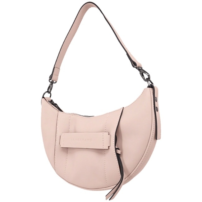 LONGCHAMP 3D系列小牛皮半月型兩用包(小/花瓣粉)10292-HCV-P72